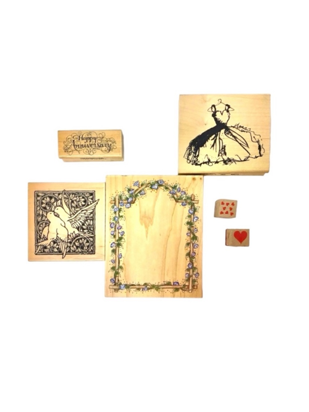 Set of (6) “Love” Rubber Stamps